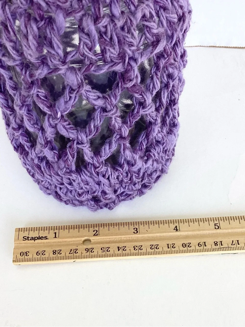 Vase Container Cover Handmade Crochet Purple Boho - Picture 6 of 11